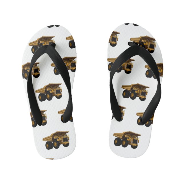 Chinelos Infantis Ilustração de desenho animado de caminhão Haul (Pé da cama)