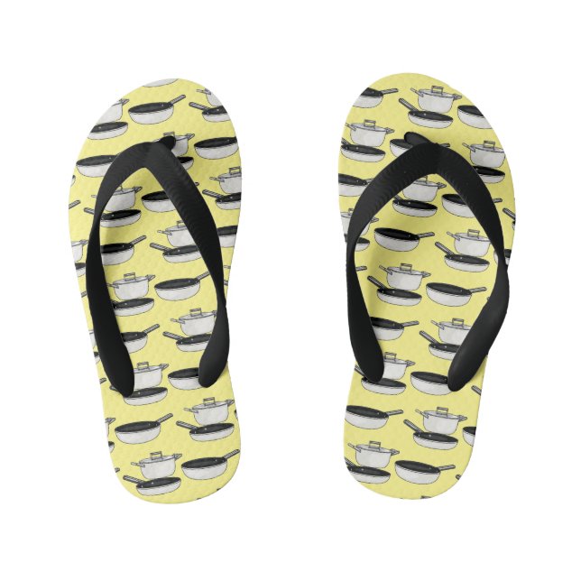 Chinelos Infantis Ilustração de desenho animado de conjuntos de cook (Pé da cama)