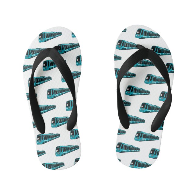 Chinelos Infantis Ilustração de desenho animado de locomotiva elétri (Pé da cama)