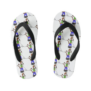 Chinelos Infantis Lagarto engraçado cantando com desenho de microfon