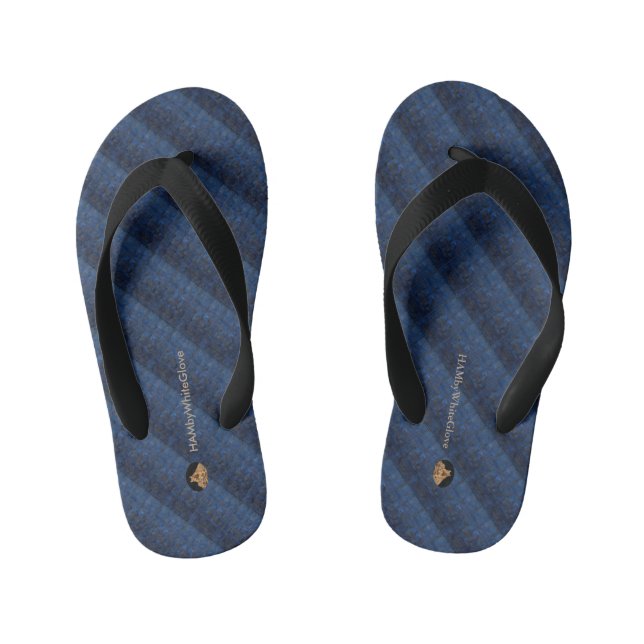 Chinelos Infantis Logotipo HAMbyWhiteGlove Indigo - Flip-Flops (Pé da cama)