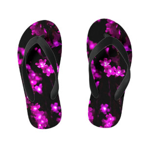 Chinelos Infantis Luzes brilhantes de flores rosa