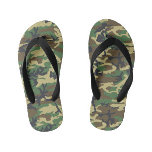 Chinelos Infantis Madeira Militairy Camo Impressão