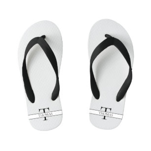 Chinelos Infantis Nome Personalizado Personalizado Elegante Monogram