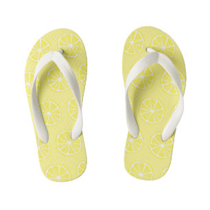 Chinelos Infantis Padrão de Fatia de Limão Amarelo Divertido Colorid
