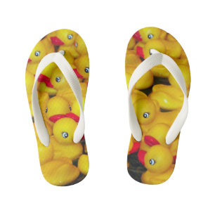 Chinelos Infantis Padrão de patos de borracha amarelo-escura