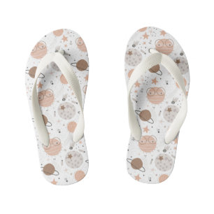 Chinelos Infantis Padrão do Planeta de Portas Bonitas