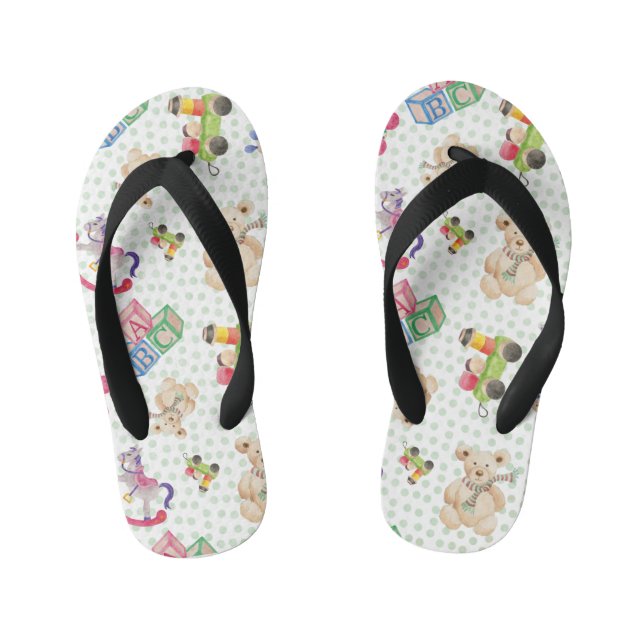 Chinelos Infantis Padrão dos brinquedos das crianças (Pé da cama)