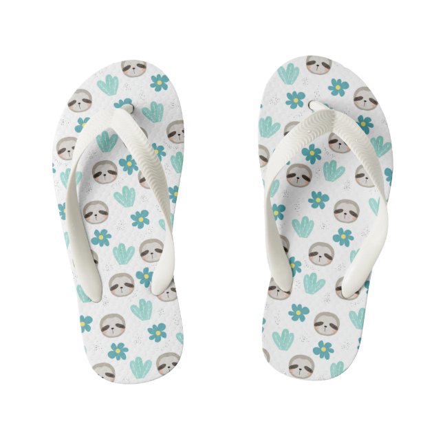 Chinelos Infantis Padrão Floral de Lama Doce (Pé da cama)