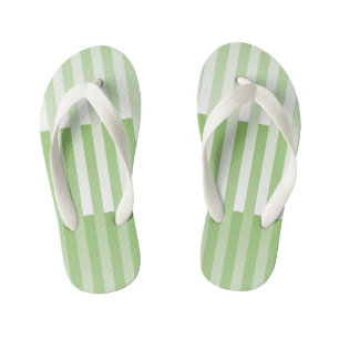 Chinelos Infantis Padrão verde branco riscado