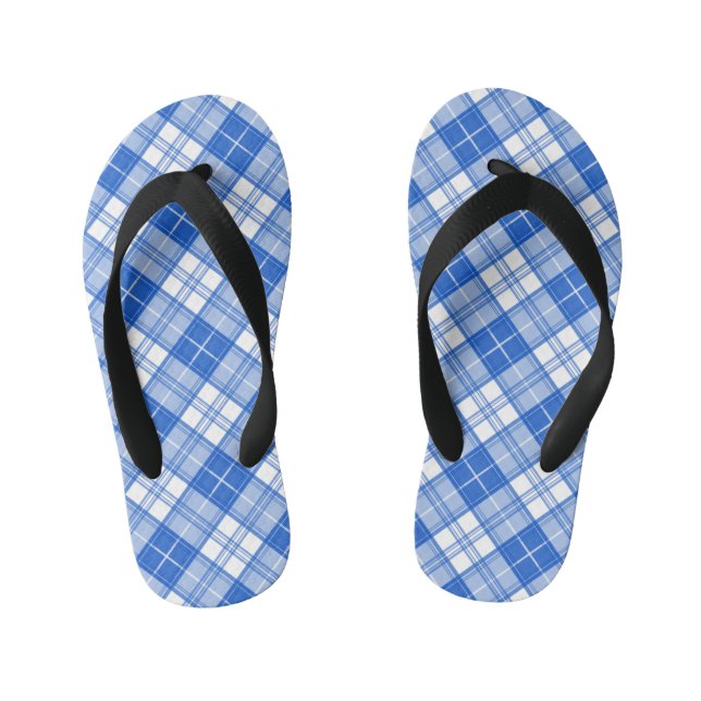 Chinelos Infantis Padrão Xadrez Marrom e Branco yxm0uat9 (Pé da cama)