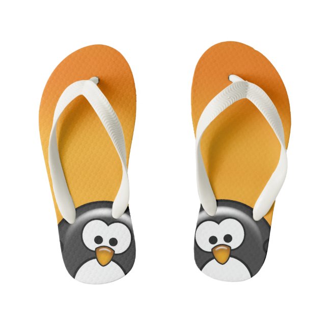 Chinelos Infantis Peekaboo Penguin Orange (Pé da cama)