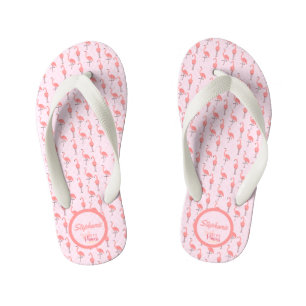 Chinelos Infantis Personalize Padrão de Flamingo Rosa Pequena Prince