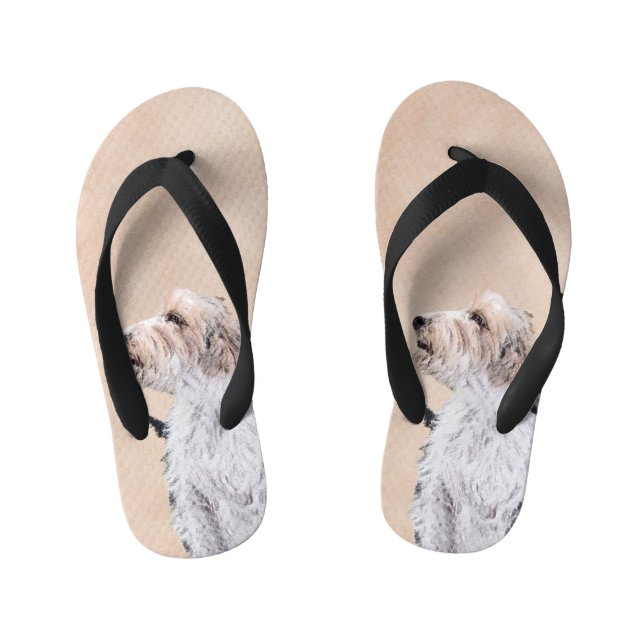 Chinelos Infantis Petit Basset Griffon Vendéen Painting - Arte Canin (Pé da cama)