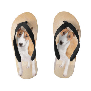 Chinelos Infantis Pintura de Bull Terrier Miniatura - Original Fofo