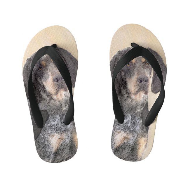 Chinelos Infantis Pintura de Connhound Bluetick - Cachorro Original  (Pé da cama)