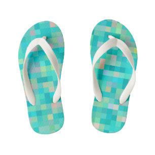 Chinelos Infantis Pixel Art Multicolor Patterno