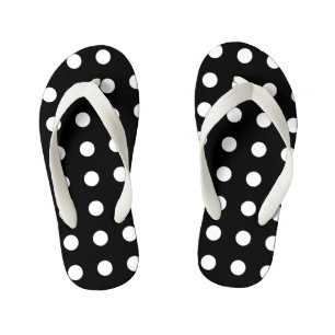Chinelos Infantis Pontos Modernos Preto e Branco