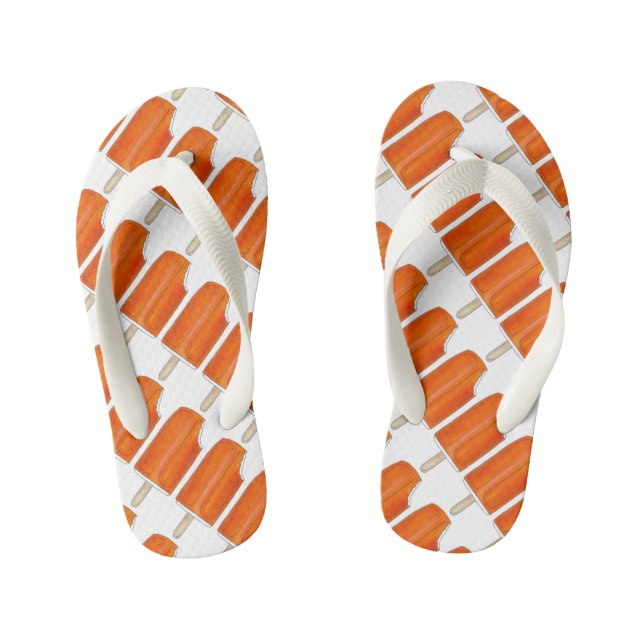Chinelos Infantis Pop de picolé de Sorvete laranja (Pé da cama)