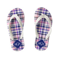 Preppy branco, Marinho rosa, Madras Quatrefoil Mon
