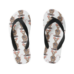 Chinelos Infantis Rato engraçado com ilustração de desenho animad