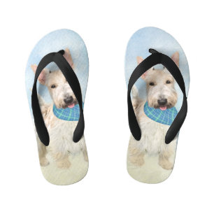 Chinelos Infantis Scottish Terrier Wheaten Dog Painting
