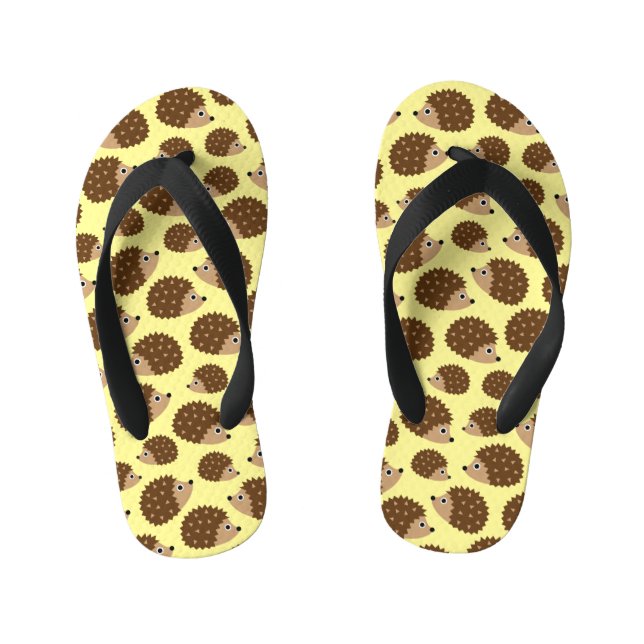 Chinelos Infantis Teste padrão sem emenda dos ouriços (ver.2) (Pé da cama)