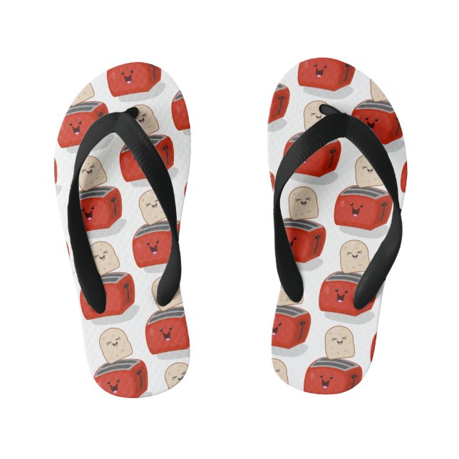 Chinelos Infantis Torrada de kawaii e desenho animado em torradeira  (Pé da cama)