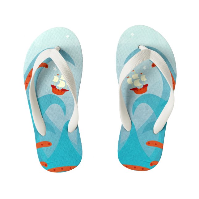 Chinelos Infantis Um Dia Ruim Para A Pintura Náutica Dos Marinheiros (Pé da cama)