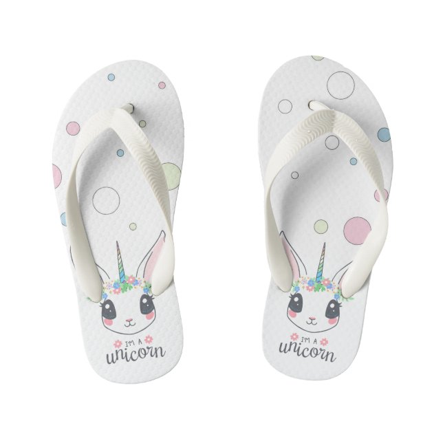 Chinelos Infantis Unicórnio e Bolinhas (Pé da cama)