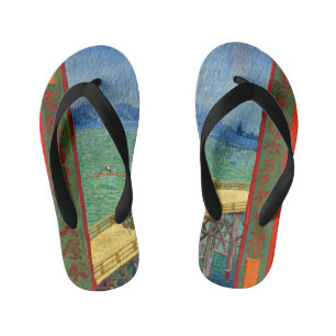 Chinelos Infantis Van Gogh A Ponte na Chuva depois de Hiroshige