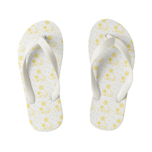 Chinelos Infantis Visitas e Pontos 2 - Amarelo-limão e Branco