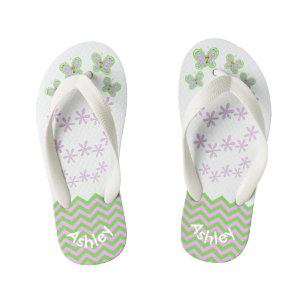 Chinelos Infantis Ziguezagues de sorriso do jardim da borboleta