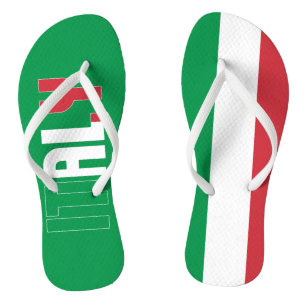 Chinelos Itália Sinalizador Inscrição Verde Vermelho Patrió
