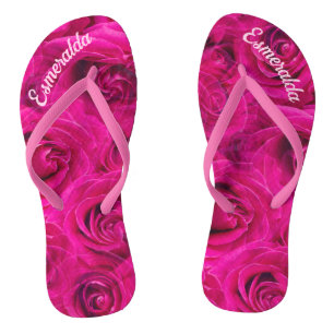 CHINELOS JANDALS PERSONALIZADAS COM ROSAS ROSA