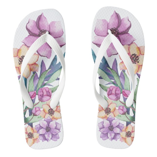 Chinelos Jardim De Flor De Pênia Roxa E Dourada (Pé da cama)