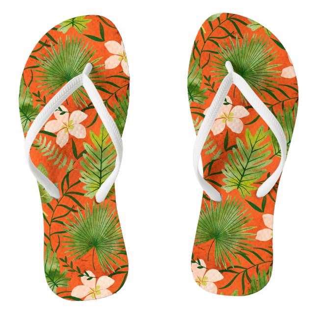 Chinelos Jardim Tropical Nalani Coral (Pé da cama)