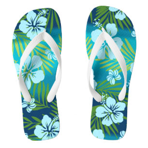 Chinelos Kalani Tie Dye Blend Tropical Hibiscus - Teal