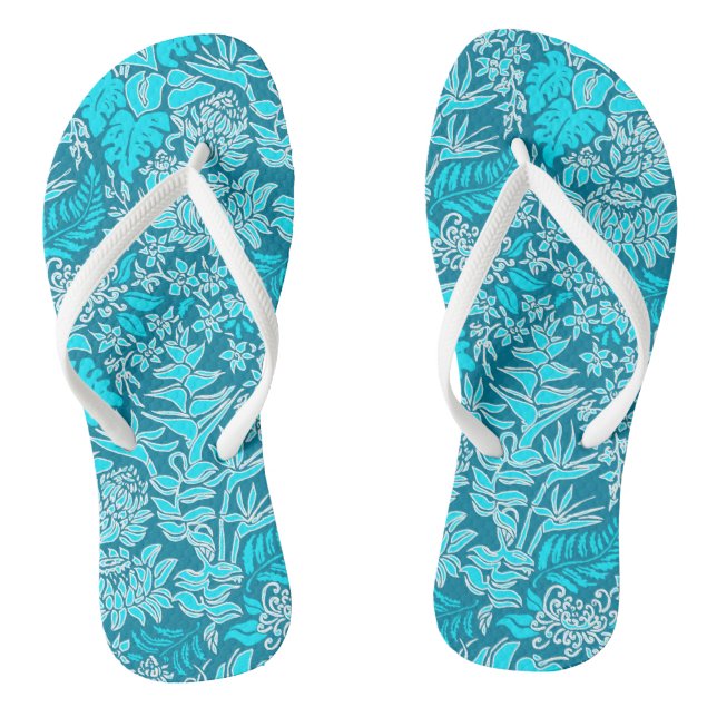 Chinelos Kauai Morning havaiano Protea Floral (Pé da cama)