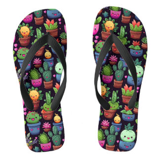 Chinelos Kawaii Cactus Flip Flops