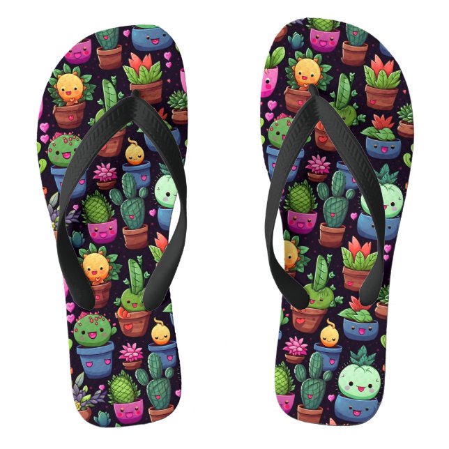 Chinelos Kawaii Cactus Flip Flops (Pé da cama)