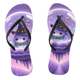 Chinelos Kawaii Witch Snow Globe Flip Flops