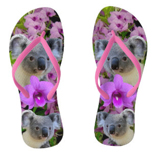 Chinelos Koala e Orquídeas