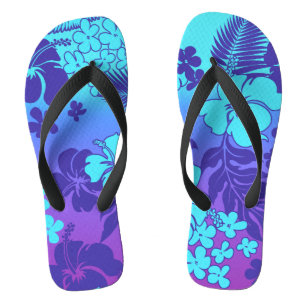 Chinelos Kona mistura hibiscus havaiano - Violet