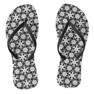 Chinelos Lace antigo - branco e preto