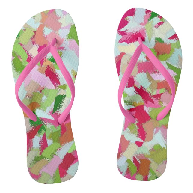 Chinelos Lamas cor-de-rosa e verdes (Pé da cama)