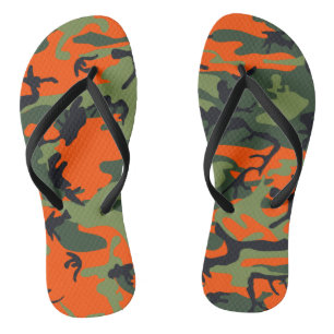 Chinelos Laranja, Verde Claro, Verde Escuro, Camuflagem Pre