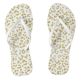 Chinelos Leopardo Dourado, Brilho Dourado, Impressão Leopar