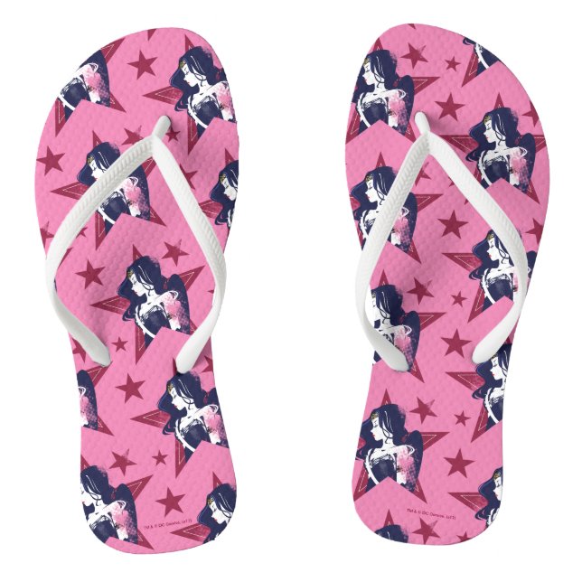 Chinelos Liga da Justiça | Mulher Maravilha e Estrelas Pop (Pé da cama)