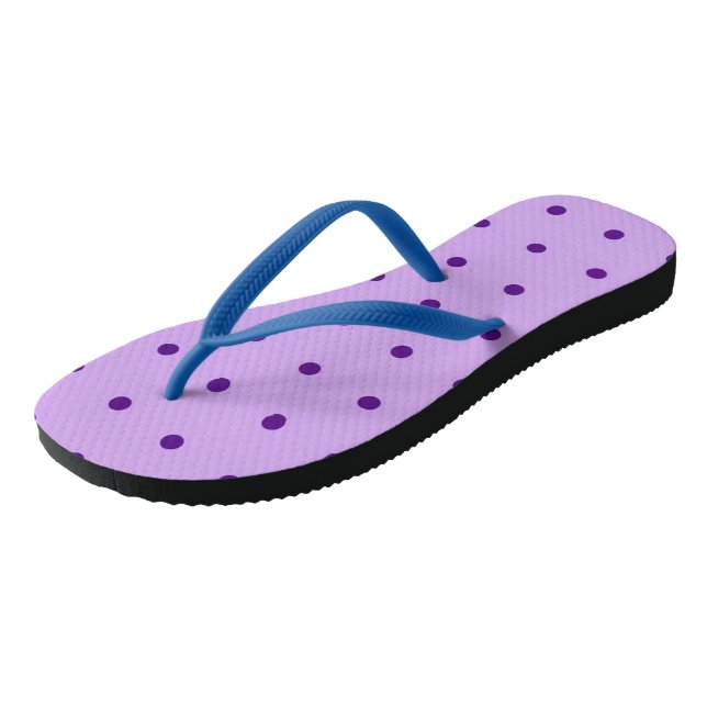 Chinelos Lilás Roxo Lavranda Bolinhas Lilás Suntuoso (Inclinado)